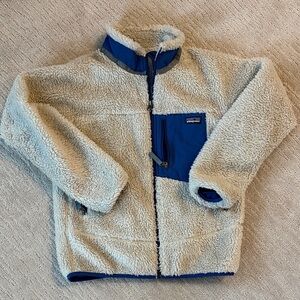 Patagonia Retro Fleece Jacket in Cream and Blue